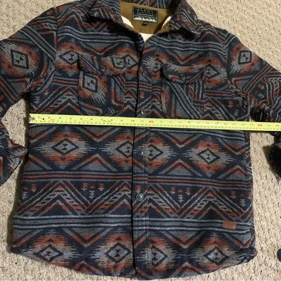 Jachs Men's Patterned Shirt Jacket - Navy and Red - Picture 5 of 11